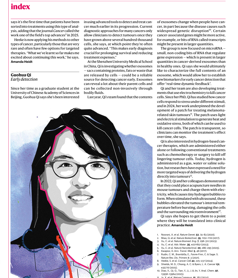 Associate Professor Qi Guohua from the School of Biomedical Engineering at Shenzhen University's Medical School featured in a Nature interview